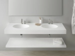 Plan vasque lavabo sur mesure : L 120 à 201 x P 40 à 51 cm, finition lisse mate, 10 couleurs au choix, Anti bactérien, résine Akrytan® teinté dans la masse, Livraison Offerte.